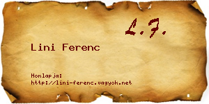 Lini Ferenc névjegykártya